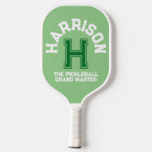 Groen aangepast monogram, initiaal en team pickleball paddle (Achterkant)