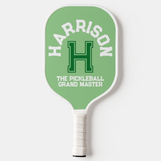 Groen aangepast monogram, initiaal en team pickleball paddle (Achterkant)