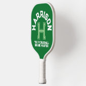 Groen aangepast monogram, initiaal en team pickleball paddle (Links)