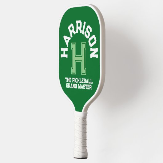Groen aangepast monogram, initiaal en team pickleball paddle (Links)
