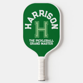 Groen aangepast monogram, initiaal en team pickleball paddle