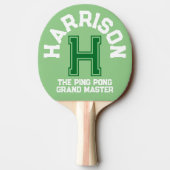 Groen aangepast monogram, initiaal en team tafeltennisbatje (Achterkant)