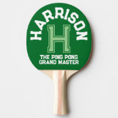 Groen aangepast monogram, initiaal en team tafeltennisbatje (Voorkant)