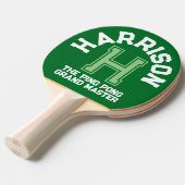 Groen aangepast monogram, initiaal en team tafeltennisbatje (Voorkant Gekanteld)