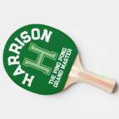 Groen aangepast monogram, initiaal en team tafeltennisbatje (Zijkant)