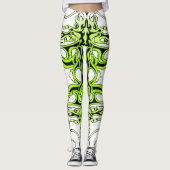 Groen Aangepast Tribal Tattoo Ontwerp Leggings (Voorkant)