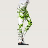 Groen Aangepast Tribal Tattoo Ontwerp Leggings (Rechts)