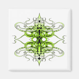 Groen Aangepast Tribal Tattoo Ontwerp Magneet
