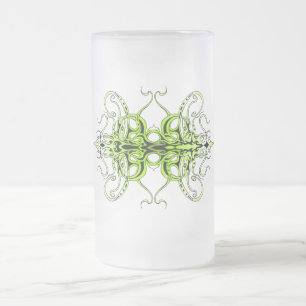 Groen Aangepast Tribal Tattoo Ontwerp Matglas Bierpul