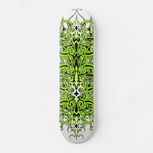 Groen Aangepast Tribal Tattoo Ontwerp Skateboard (Voorkant)