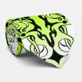 Groen Aangepast Tribal Tattoo Ontwerp Stropdas (Opgerold)