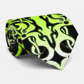 Groen Aangepast Tribal Tattoo Ontwerp Stropdas (Opgerold)