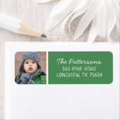 Groen aangepaste foto vakantie retouradres etiket (Insitu)