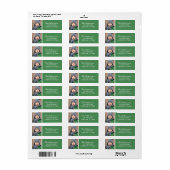 Groen aangepaste foto vakantie retouradres etiket (Full Sheet)