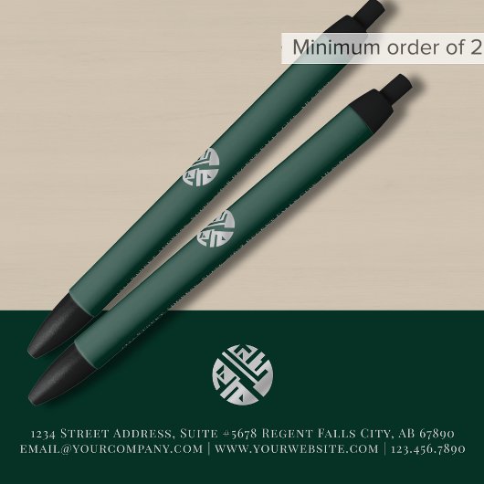 Groen Aangepaste Logo voor speciale acties Zwarte Inkt Pen