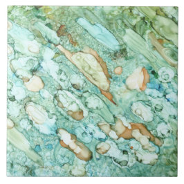 Groen abstract 21 tegeltje