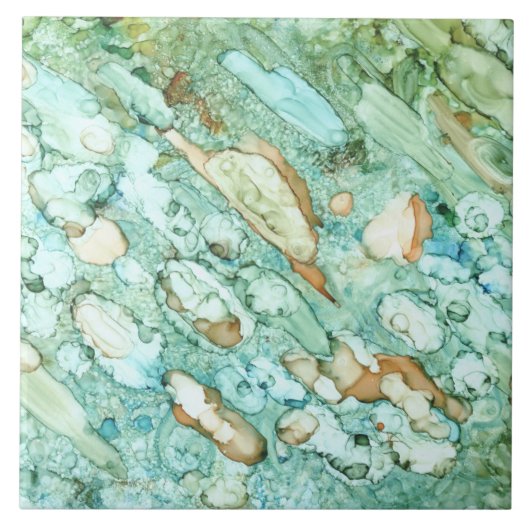 Groen abstract 21 tegeltje (Voorkant)