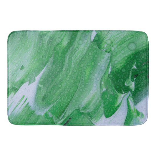 Groen Abstract Acryl met Water Drops Badmat (Voorkant)
