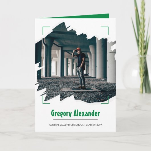 Groen Abstract Afstuderen van de Foto van de Borst (Voorkant)