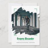 Groen Abstract Afstuderen van de Foto van de Borst Kaart (Voorkant)