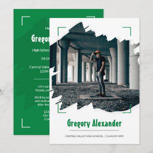 Groen Abstract Afstuderen van de Foto van de Borst Kaart