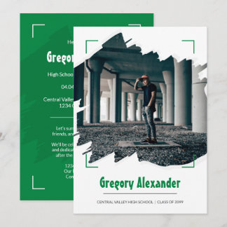 Groen Abstract Afstuderen van de Foto van de Borst Kaart