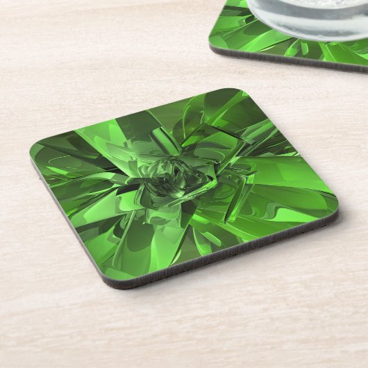 Groen Abstract Bier Onderzetter (Linkerzijde)