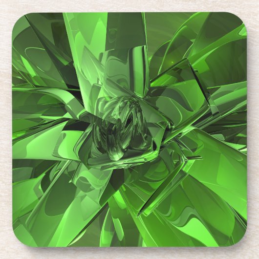 Groen Abstract Bier Onderzetter (Voorkant)