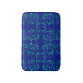 Groen abstract blauw wijnpatroon badmat (Voorkant Verticaal)