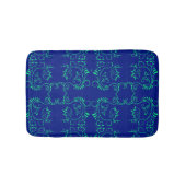 Groen abstract blauw wijnpatroon badmat (Voorkant)