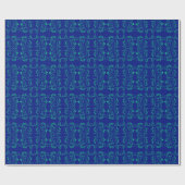 Groen abstract blauw wijnpatroon cadeaupapier (Vlak)