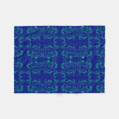 Groen abstract blauw wijnpatroon fleece deken (Voorkant (Horizontaal))