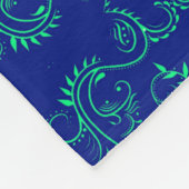 Groen abstract blauw wijnpatroon fleece deken (Hoek)