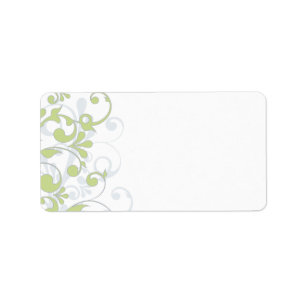 Groen Abstract Bloemen Bruiloft Blank Adres Label