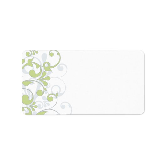 Groen Abstract Bloemen Bruiloft Blank Adres Label (Voorkant)