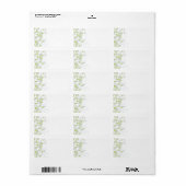 Groen Abstract Bloemen Bruiloft Blank Adres Label (Full Sheet)