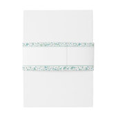 Groen Abstract Bloemen Modern Seaside Bruiloft Uitnodigingen Wikkel (Achterkant Voorbeeld)