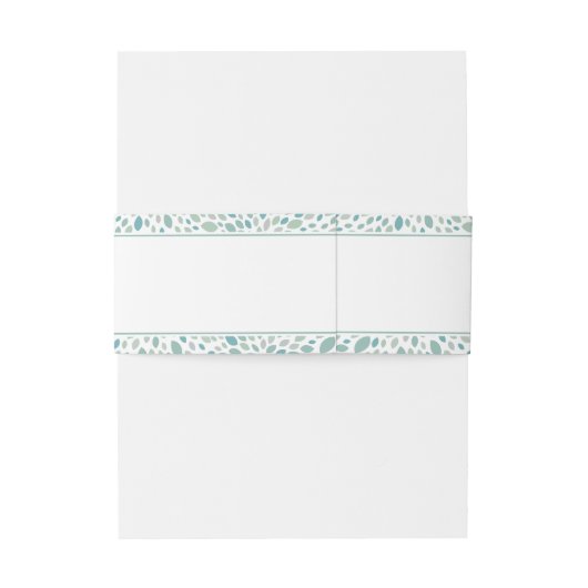 Groen Abstract Bloemen Modern Seaside Bruiloft Uitnodigingen Wikkel (Achterkant Voorbeeld)