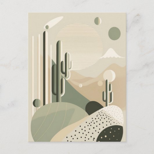 Groen Abstract Boho woestijnlandschap Briefkaart (Voorkant)
