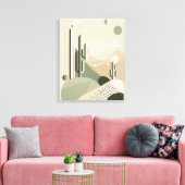 Groen Abstract Boho woestijnlandschap Canvas Afdruk (Insitu (Woonkamer))