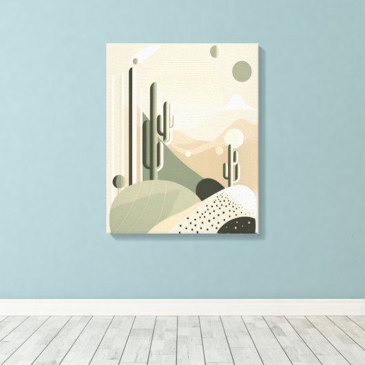 Groen Abstract Boho woestijnlandschap Canvas Afdruk (Insitu (Houten vloer))