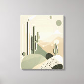 Groen Abstract Boho woestijnlandschap Canvas Afdruk (Voorkant)