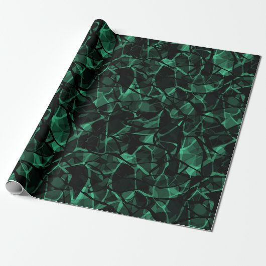 groen abstract cadeaupapier (Uitgerold)