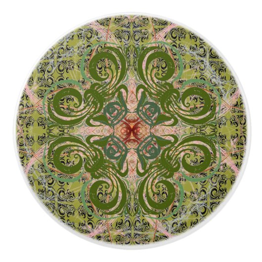 Groen Abstract door Alexandra Cook Keramische Knop (Voorkant)