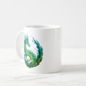 Groen Abstract Dragon Natuur ontwerp Koffiemok (Voorkant links)