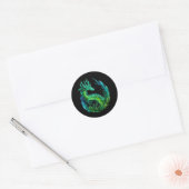 Groen Abstract Dragon Natuur ontwerp Ronde Sticker (Envelop)