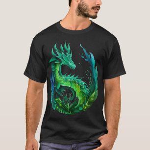 Groen Abstract Dragon Natuur ontwerp T-shirt