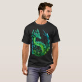 Groen Abstract Dragon Natuur ontwerp T-shirt (Voorkant volledig)