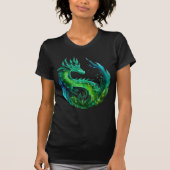 Groen Abstract Dragon Natuur ontwerp T-shirt (Voorkant)