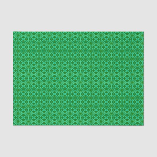 Groen Abstract Floral Patroon Tissuepapier (Voorkant)